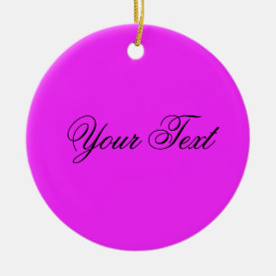 ENDAST FÄRG / rosa + din text Julgransprydnad Keramik