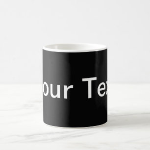 ENDAST FÄRG / Svart + din text Kaffemugg