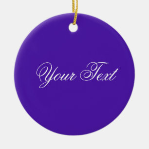 ENDAST FÄRG / violett + din text Julgransprydnad Keramik