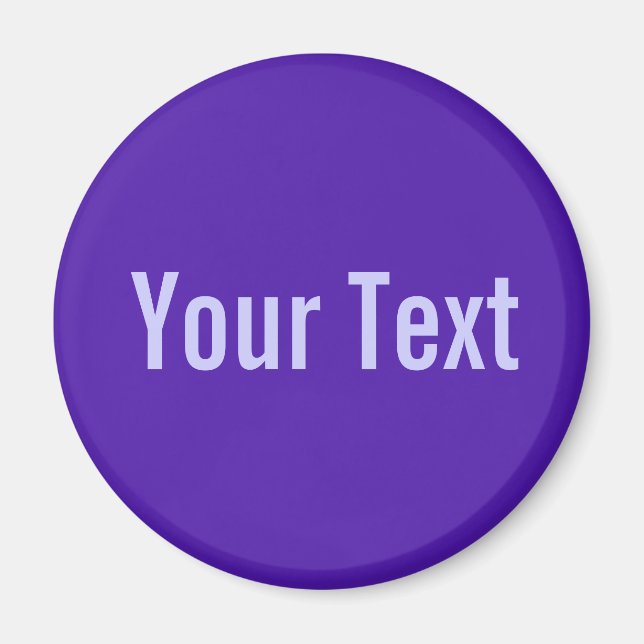 ENDAST FÄRG / violett + din text Magnet (Framsidan)