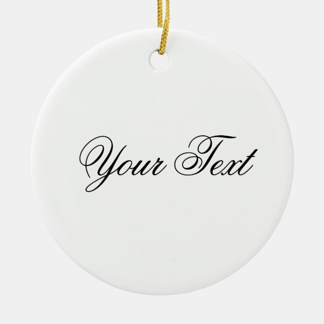 ENDAST FÄRG/vit + din text Julgransprydnad Keramik (Framsidan)