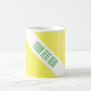 ENDAST FÄRGlutningcitron - gult + din text Kaffemugg