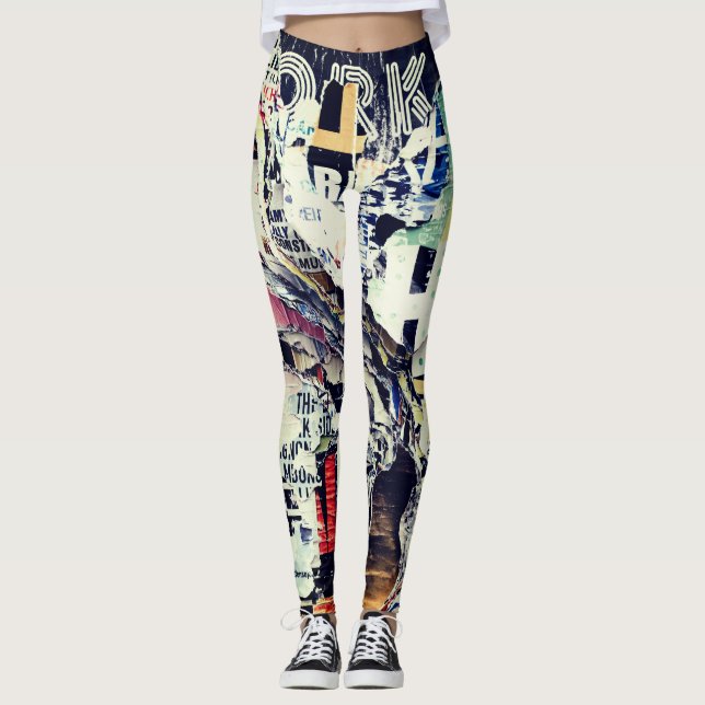 Endast fet stil: 3D Art Typography Leggings (Framsida)