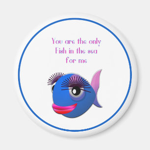 Endast fisk i havet för alla hjärtans dag magnet