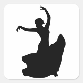 Endast Flamenco Dancer Fyrkantigt Klistermärke