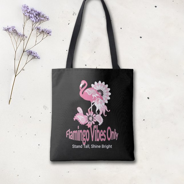 Endast Flamingo Vibes Whimsical Rosa Flamingo Tygkasse (Skapare uppladdad)