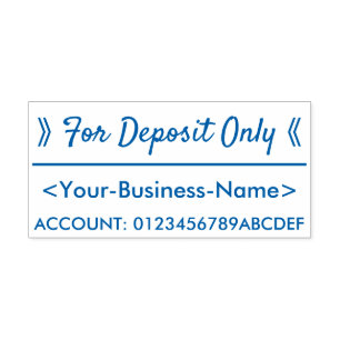 "Endast för deponering" och det särskilda namnet R Självfärgande Stämpel