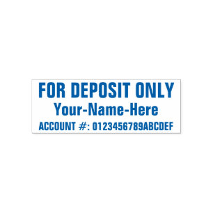 "ENDAST FÖR DEPOSITION" + Tullnamn Rubber Frimärke Självfärgande Stämpel