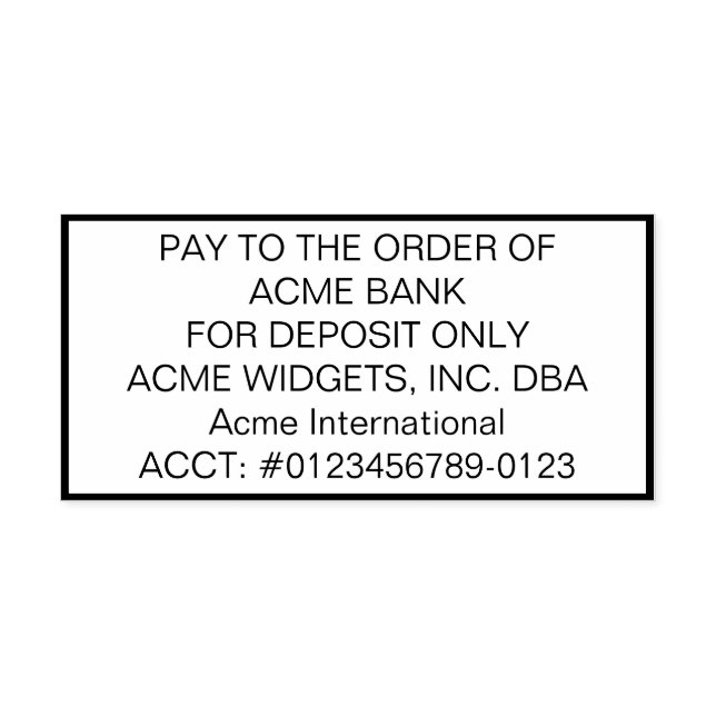 Endast för insättning check självfärgande stämpel (Design)