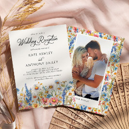 Endast fotobröllopsmottagning för land Wildblomste Inbjudningar