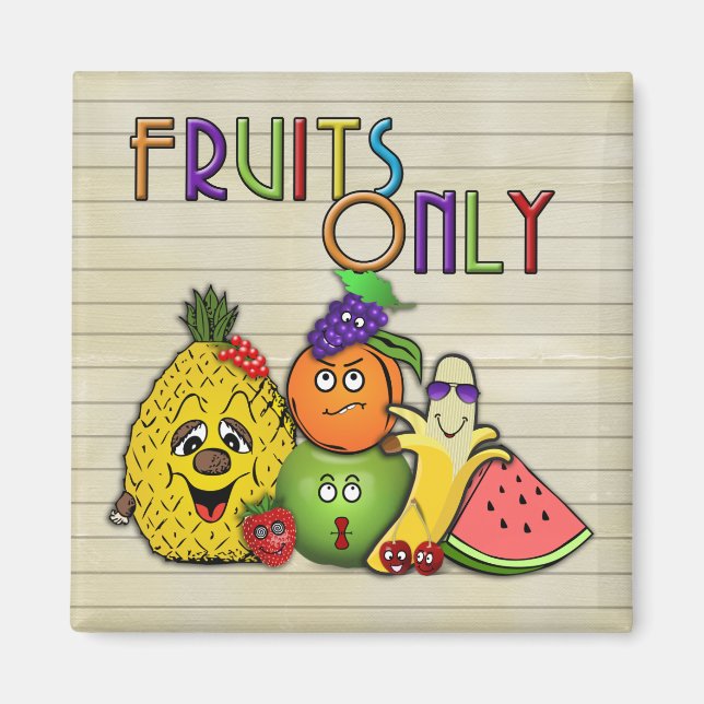 Endast frukt- och papperskorgar magnet (Framsidan)