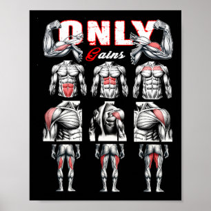 Endast Gains Bodybuilding Workout Gym1 Poster