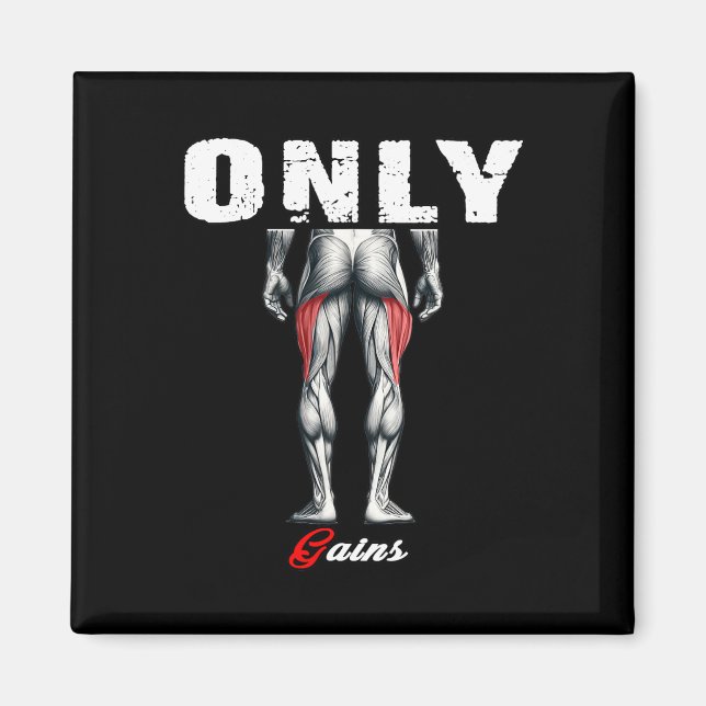 Endast Gains Bodybuilding Workout Gym2 Magnet (Framsidan)