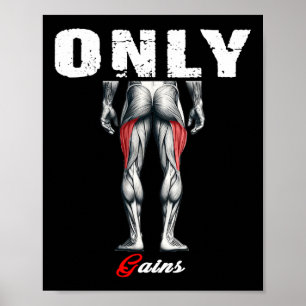 Endast Gains Bodybuilding Workout Gym2 Poster
