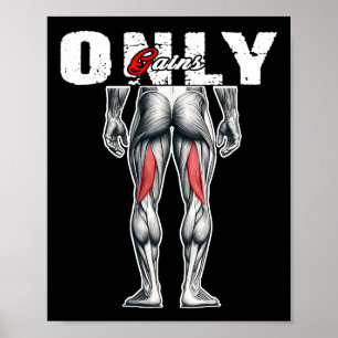 Endast Gains Bodybuilding Workout Gym4 Poster