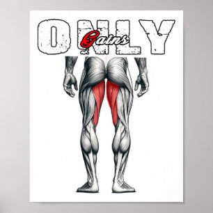 Endast Gains Bodybuilding Workout-gym Poster