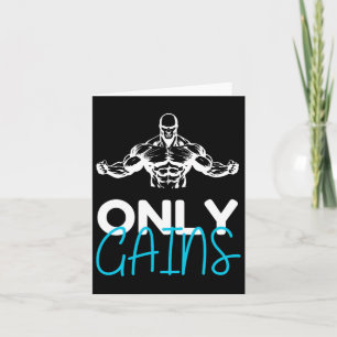 Endast Gains Funny Gym Fitness Workout Bodybuildin Kort