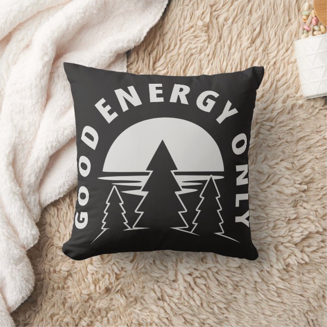 Endast God Energi – Minimalistisk Naturkonst Kudde (Filt)