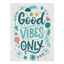 Endast goda vibes - Färgfull handskriven inspirati
