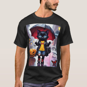 Endast goda vibes: Katt i regn-grafik T-Shirt