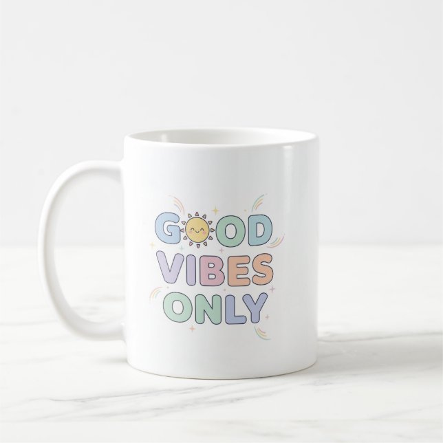 Endast goda vibes Mugg - Cute Pastel Sunshine Desi (Vänster)
