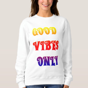 Endast Goda Vibrationer Färgrik Feministisk Typogr T Shirt
