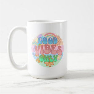 Endast Goda Vibrationer   Retro Vintage  Kaffemugg