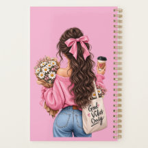 Endast Goda Vibrationer Rosa Flickas Spiralplaneri