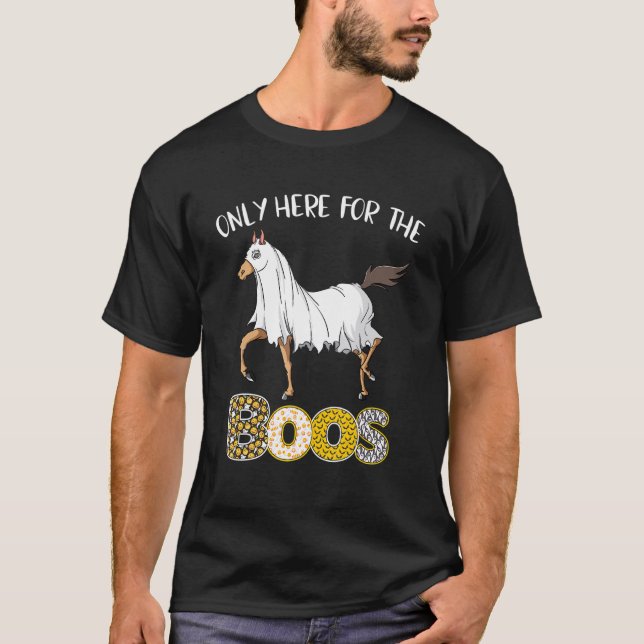 Endast här för Boos Ghost Costume Horse T Shirt (Framsida)