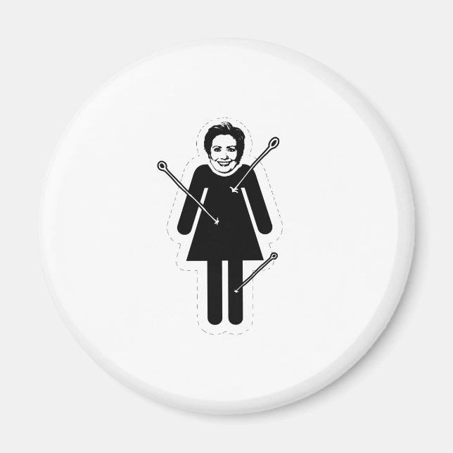 Endast Hillary Clinton VooDoo Doll Magnet (Framsidan)