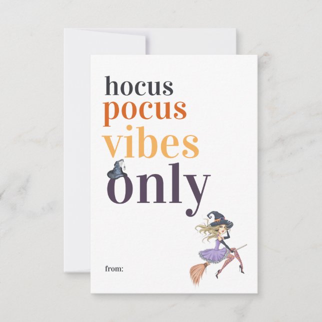 Endast Hocus Pocus Vibes | Halloween Witch Classro Anteckningskort (Framsida)
