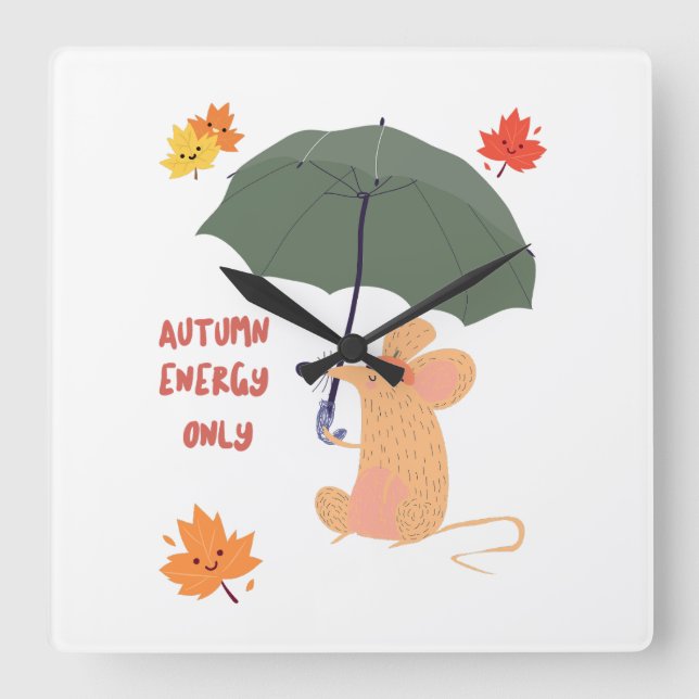 Endast höstenergi fyrkantig klocka (Framsida)