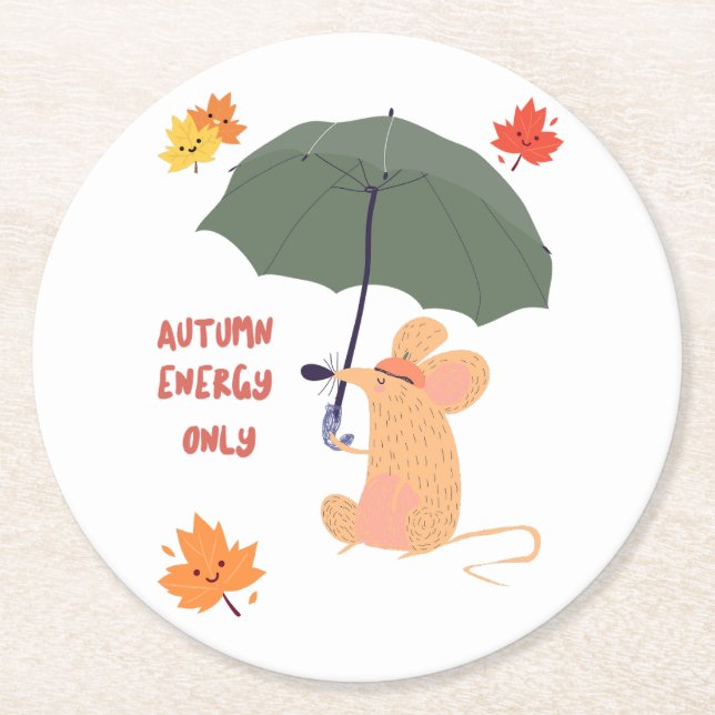 Endast höstenergi underlägg papper rund (Framsidan)