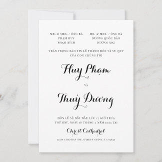 Endast inbjudan till bröllop i Vietnam