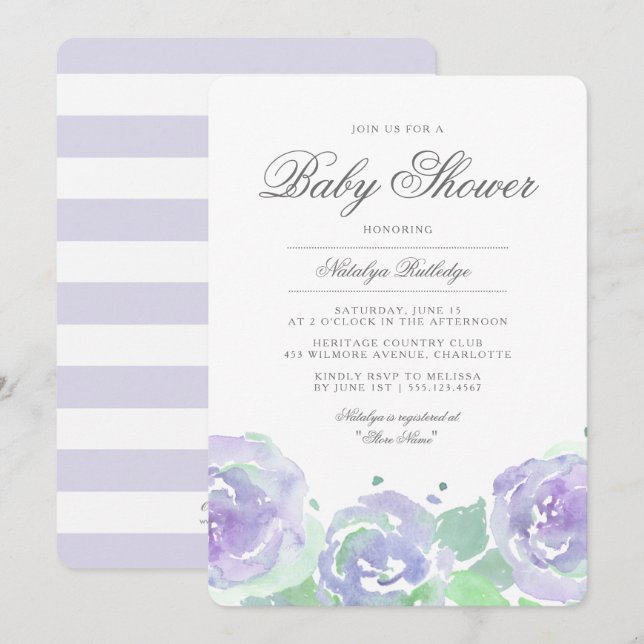 Endast inbjudan till servera babyskor (Fram/baksida)