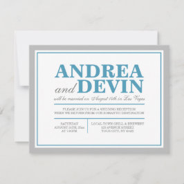 ENDAST inbjudningar till grått- och blåbröllop