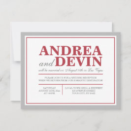 Endast inbjudningar till grått- och Merlot-bröllop