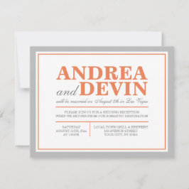 Endast inbjudningar till grått- och Orange-bröllop