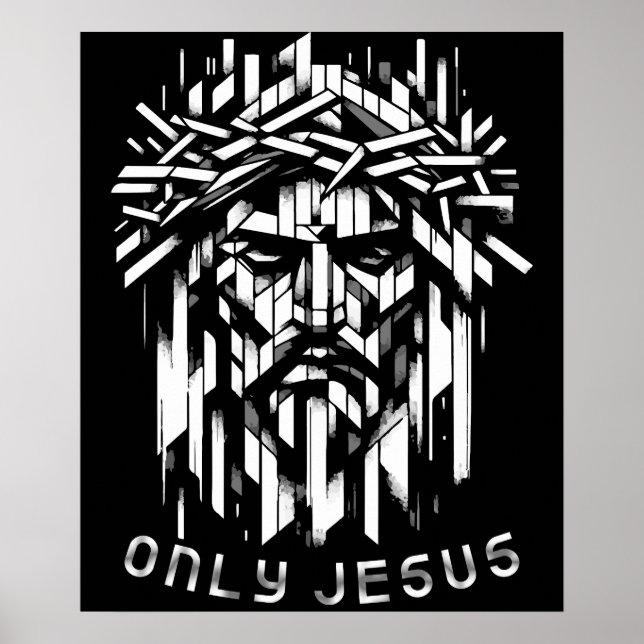 Endast Jesus - Abstrakt Geometric Art Poster (Framsidan)