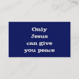 Endast Jesus kan Ge Gospelet för fred, Telefonkort Visitkort