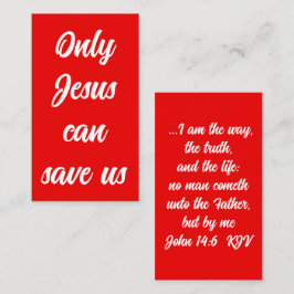 Endast Jesus kan Spara oss Gospel Message Tract Visitkort