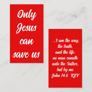 Endast Jesus kan Spara oss Gospel Message Tract Visitkort