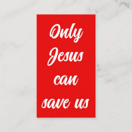 Endast Jesus kan Spara oss Gospel Message Tract Visitkort