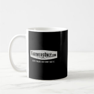 Endast jordbrukare (vit logotyp) Essential T-Shirt Kaffemugg