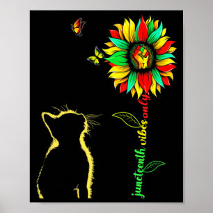 endast juneteenth-vibes 1865 solros svart frihet poster