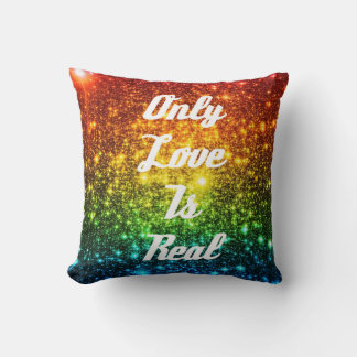 Endast Kärlek är Real Rainbow Stars Pride Pillow Kudde