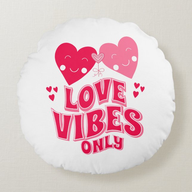 Endast kärlek Vibes Rund Kudde (Framsidan)