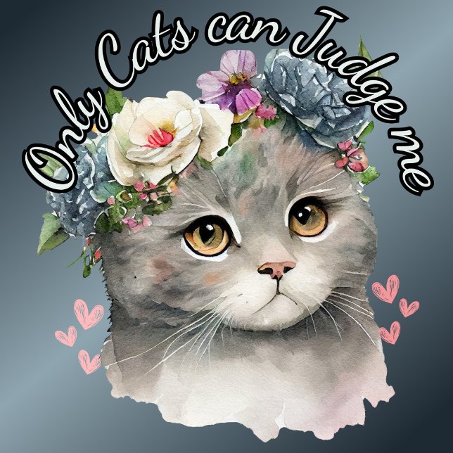 Endast katter kan döma mig Blommigt T Shirt (Skapare uppladdad)
