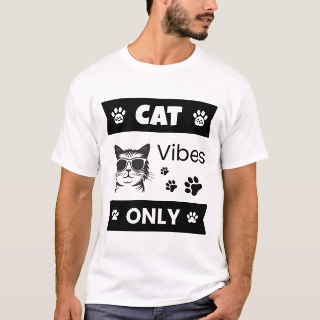 Endast Kattvibbar Cool Kattälskare Roliga Solglasö T Shirt (Framsida)