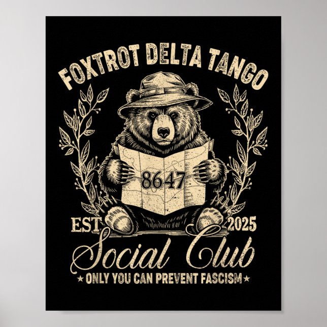 Endast Klubben Foxtrot Delta Tango Social kan beva Poster (Framsidan)